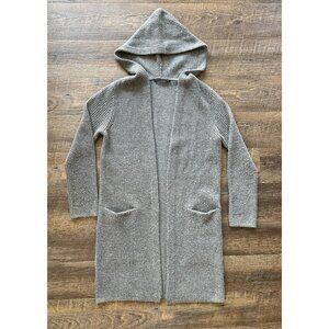 Jenni Kayne Cashmere Wool Blend Waffle Knit Hooded Sweater Coat / Robe, Sz S